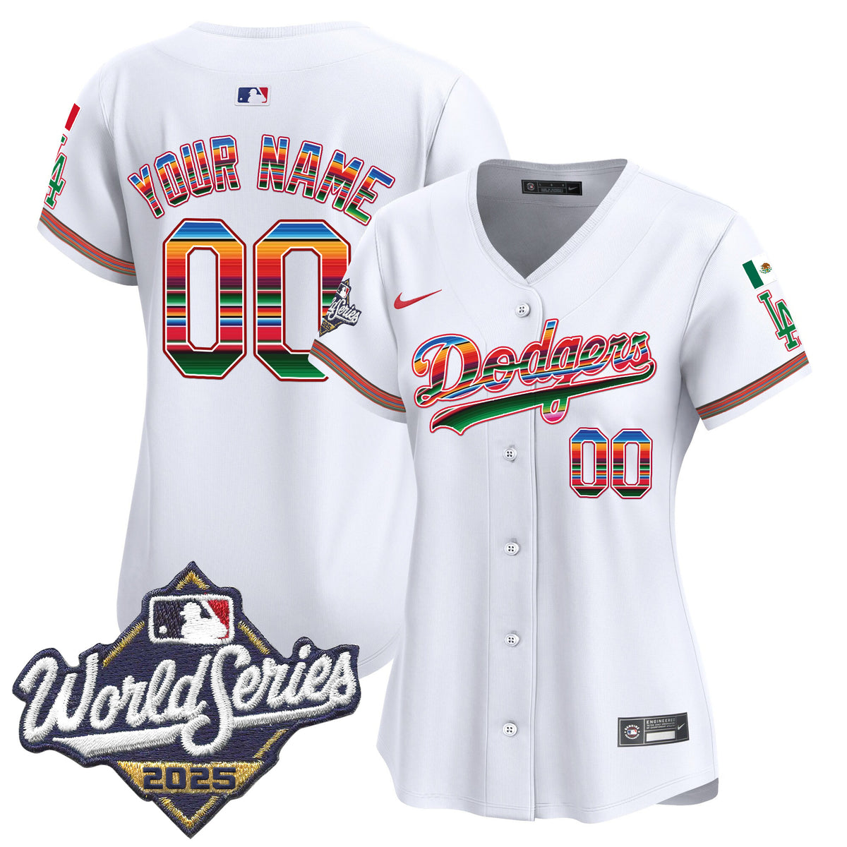 Dodgers Mexico 2025 World Series Vapor Premier Limited Custom Jersey - All Stitched