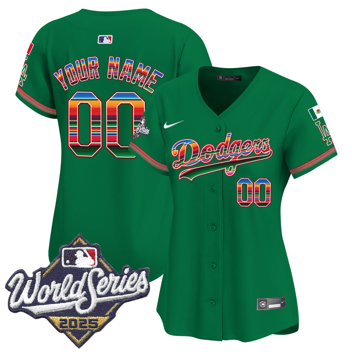 Dodgers Mexico 2025 World Series Vapor Premier Limited Custom Jersey - All Stitched