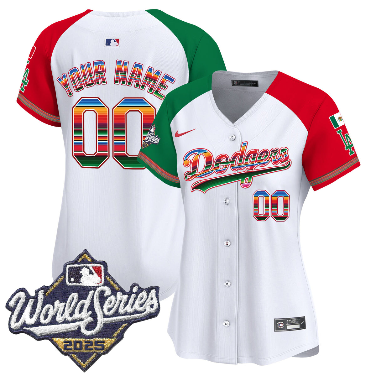Dodgers Mexico 2025 World Series Vapor Premier Limited Custom Jersey - All Stitched