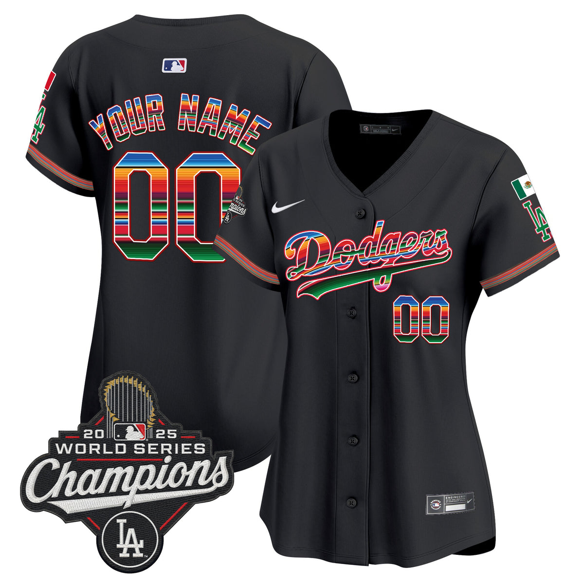Dodgers Mexico 2025 World Series Champions Vapor Premier Limited Custom Jersey - All Stitched