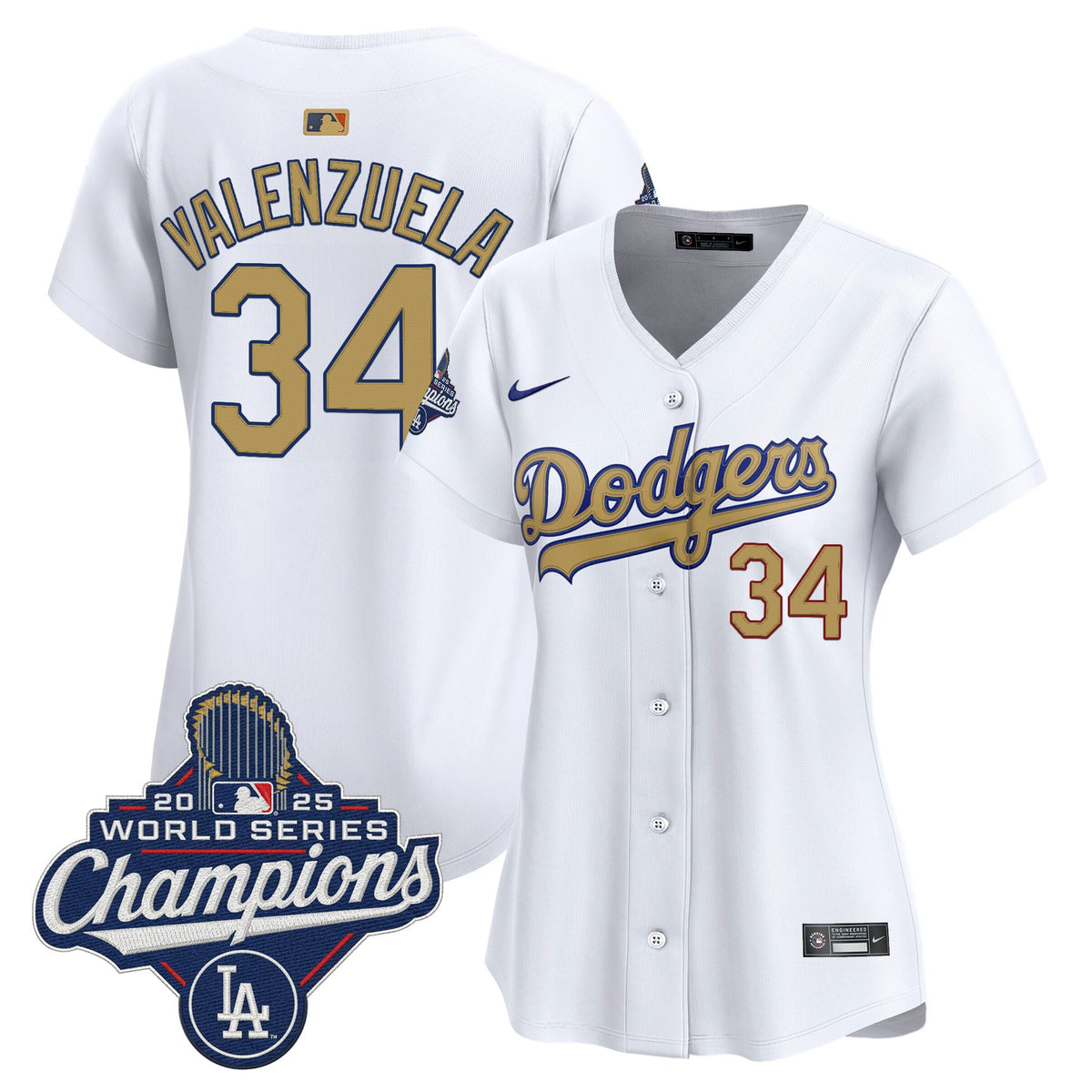 Dodgers 2025 World Series Champions Gold Vapor Premier Limited Jersey - All Stitched