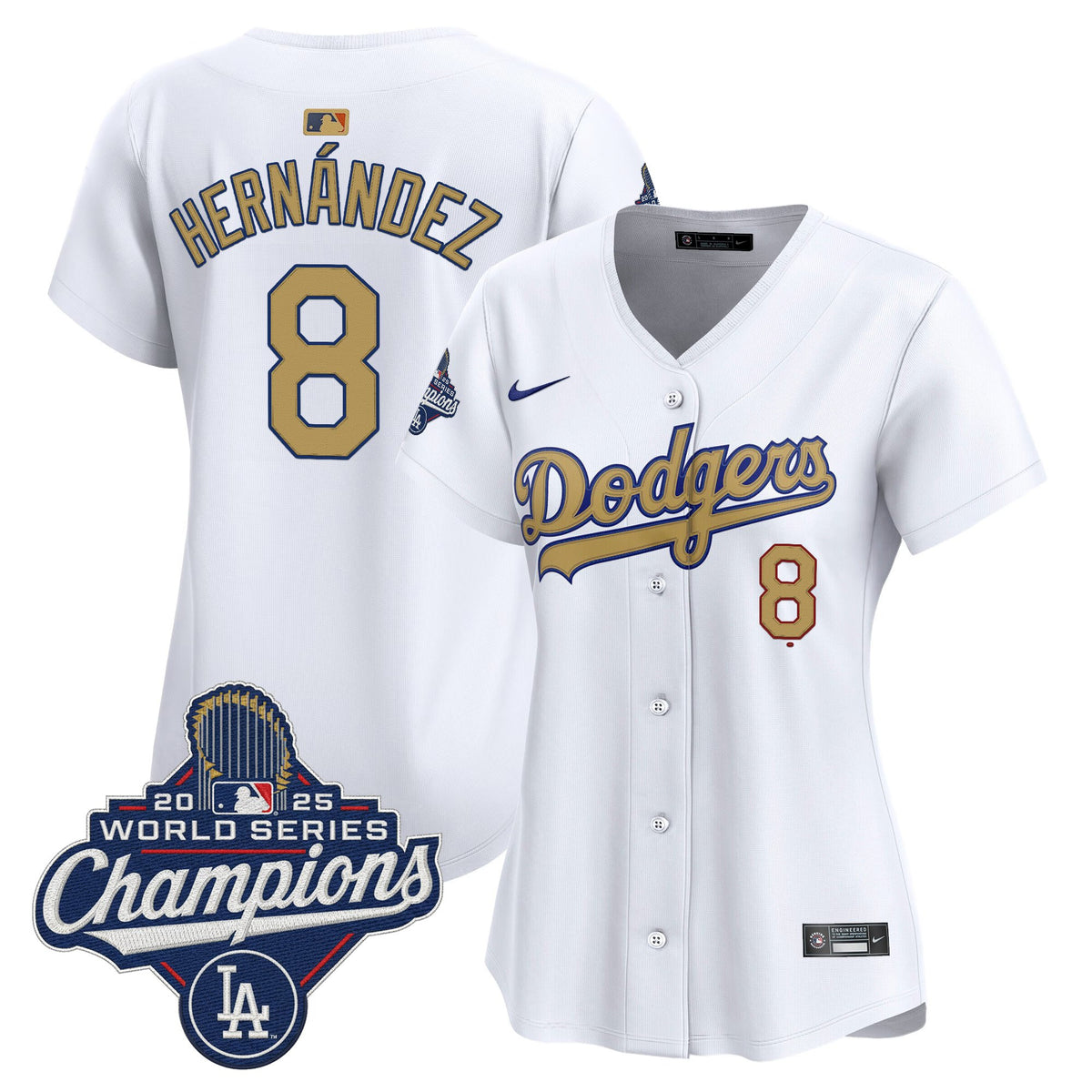 Dodgers 2025 World Series Champions Gold Vapor Premier Limited Jersey - All Stitched