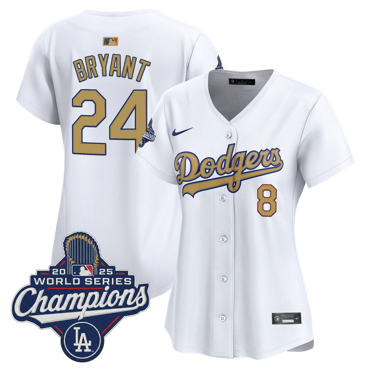 Dodgers 2025 World Series Champions Gold Vapor Premier Limited Jersey - All Stitched