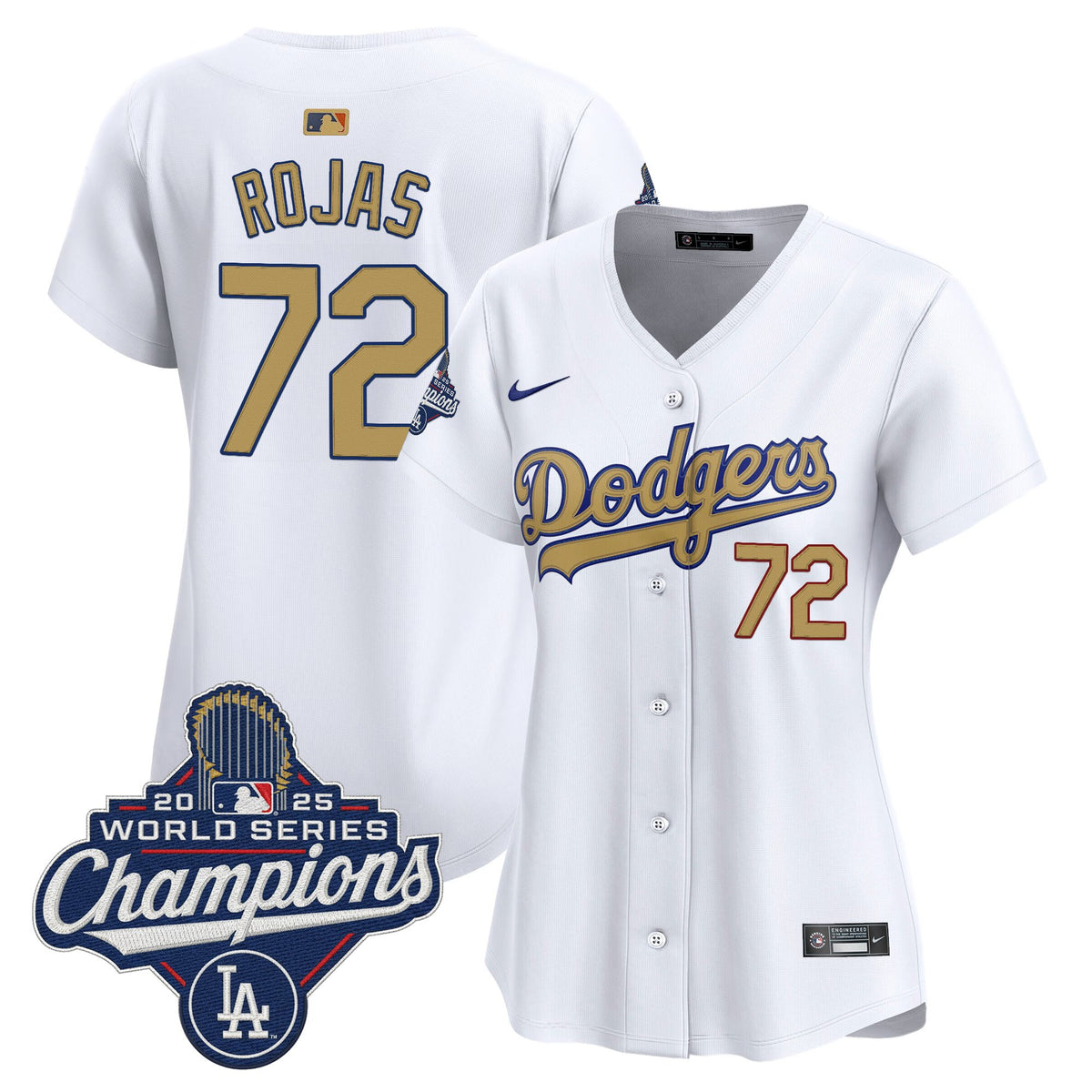 Dodgers 2025 World Series Champions Gold Vapor Premier Limited Jersey - All Stitched