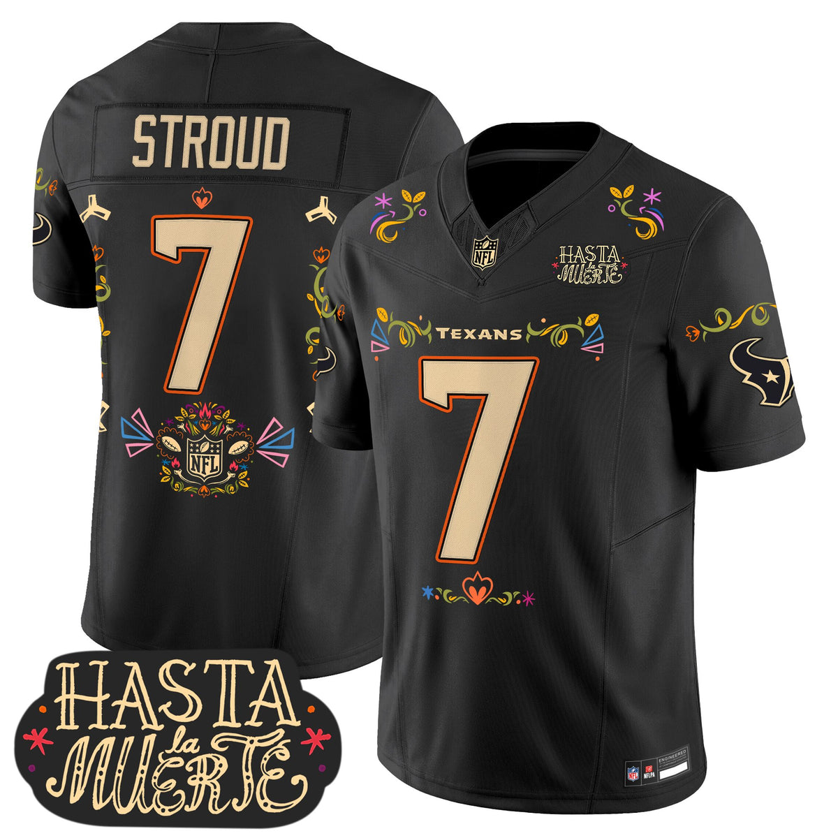 Houston Texans Mexico 'Hasta la Muerte Edition' Vapor Limited Jersey - All Printed