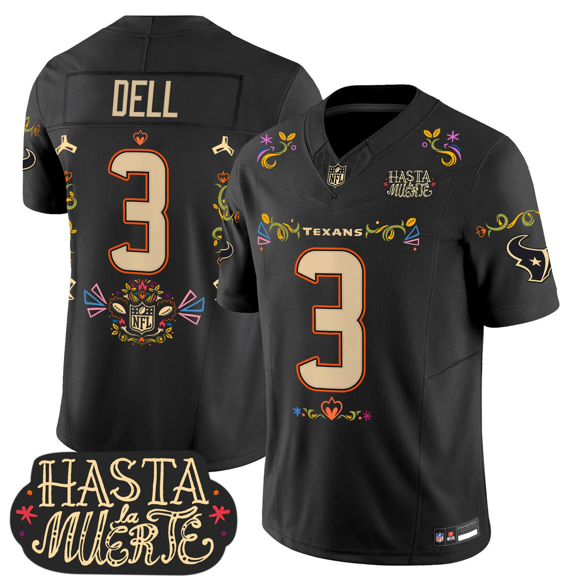 Houston Texans Mexico 'Hasta la Muerte Edition' Vapor Limited Jersey - All Printed