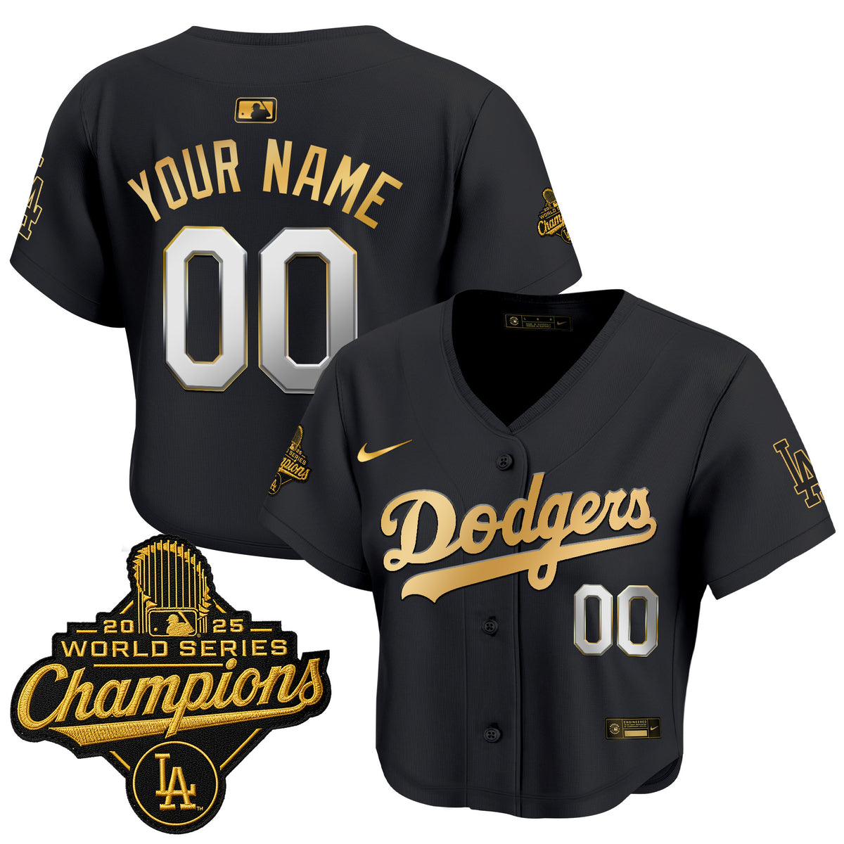 Dodgers 2025 World Series Champions Crop Top Baseball Custom Jersey - All Stitched