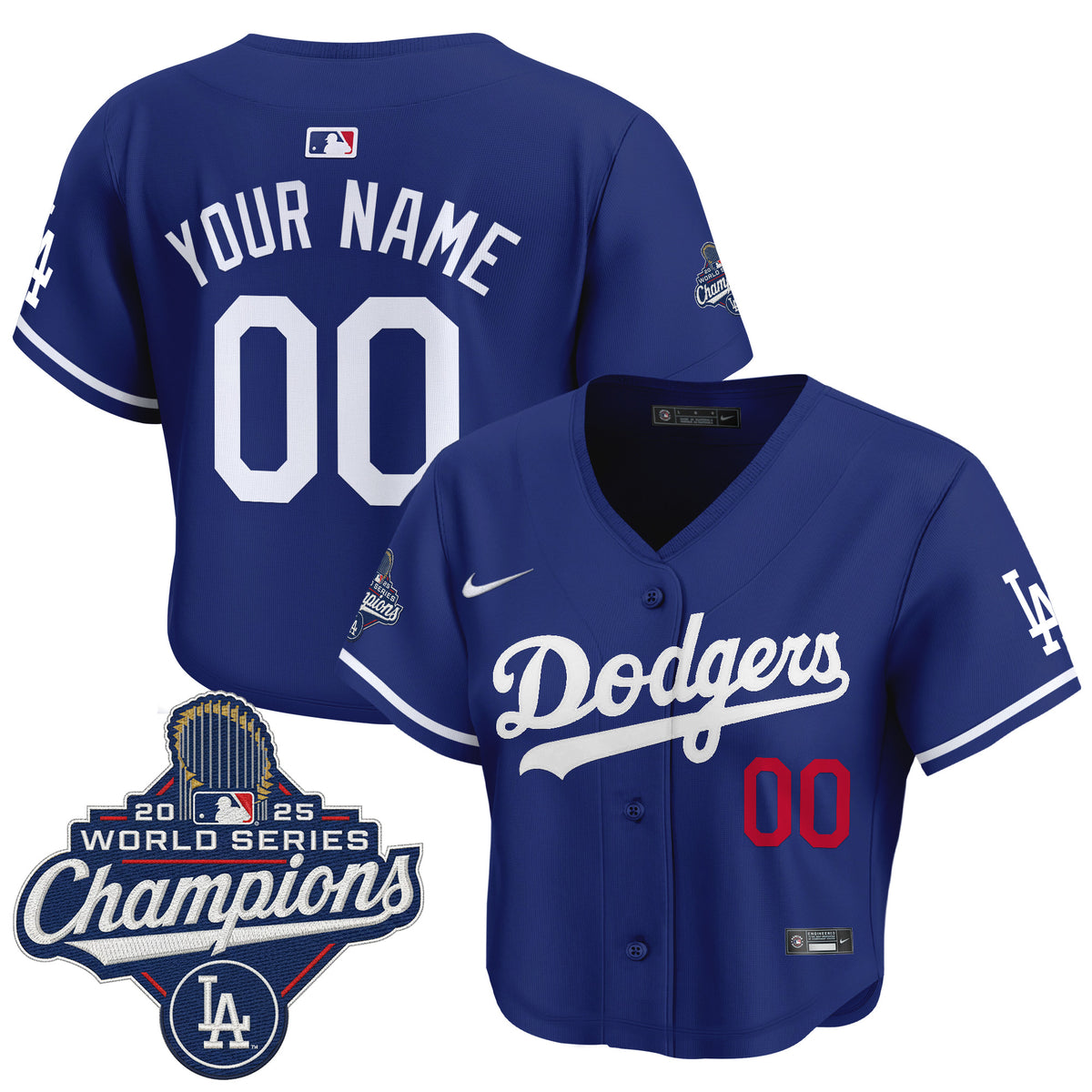 Dodgers 2025 World Series Champions Crop Top Baseball Custom Jersey - All Stitched