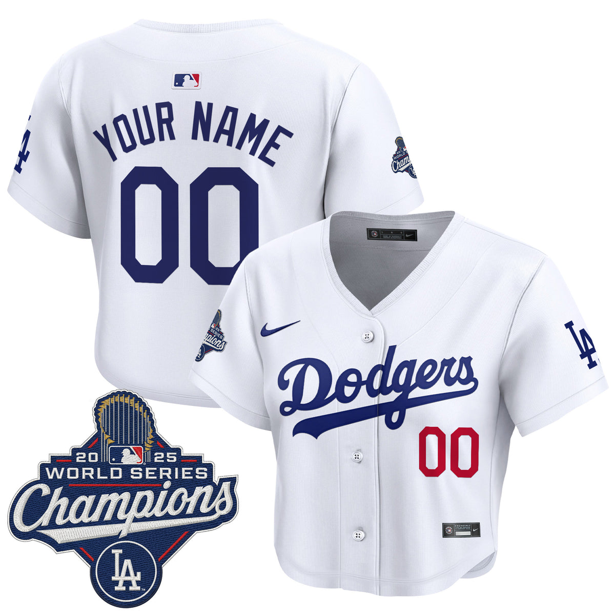 Dodgers 2025 World Series Champions Crop Top Baseball Custom Jersey - All Stitched
