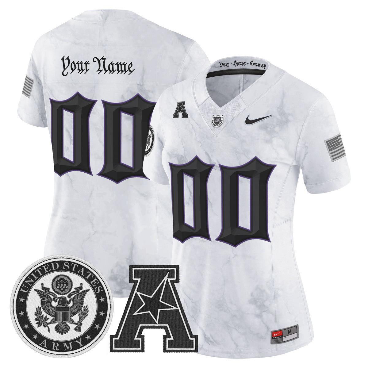 Army Black Knights Honoring 250 Years Of Service And Sacrifice Vapor Limited Custom Jersey - All Stitched