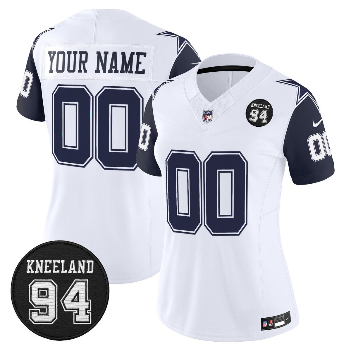 Dallas Cowboys #94 Marshawn Kneeland Memorial Patch Vapor Limited Custom Jersey - All Stitched