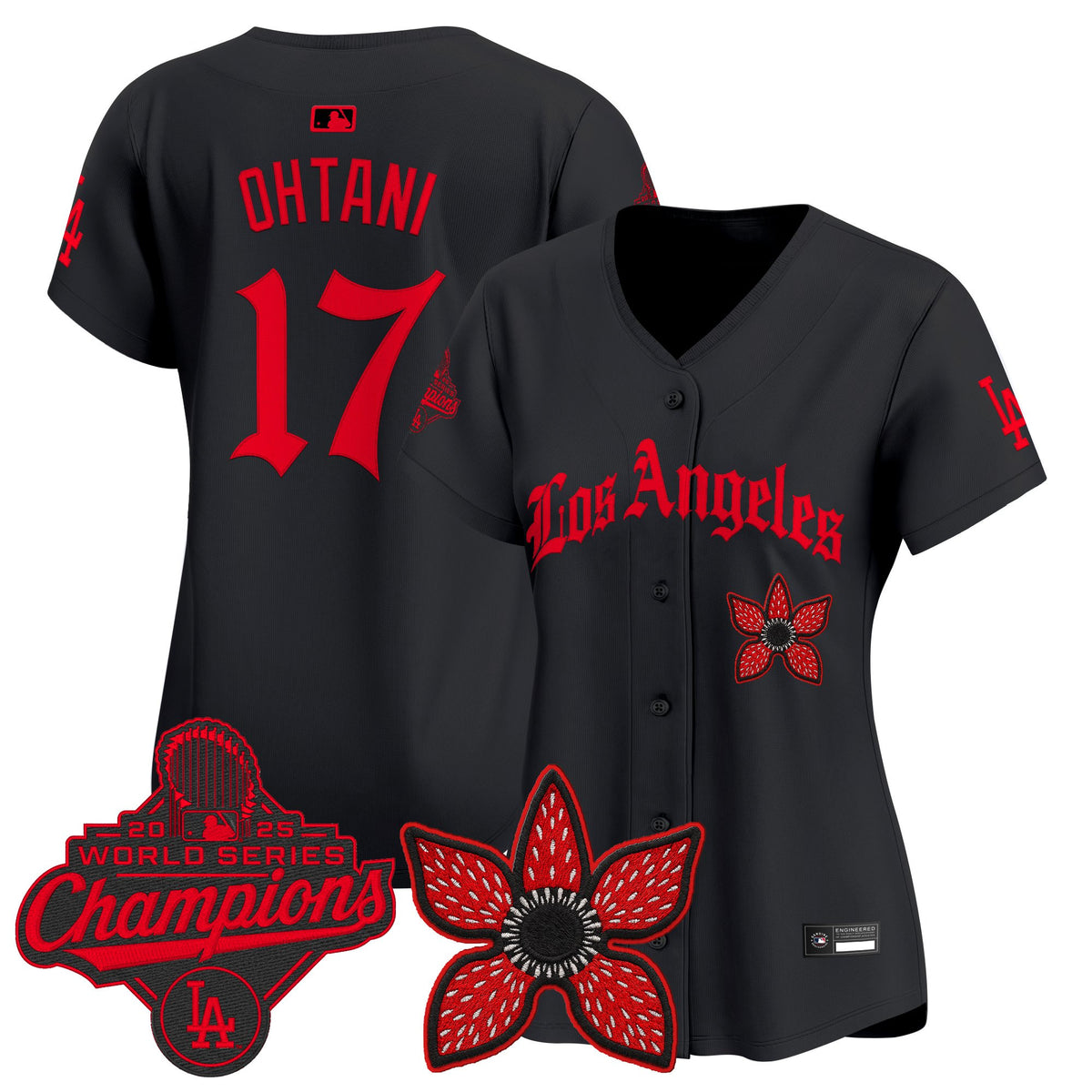 Dodgers 2025 World Series Champions x Stranger Things Vapor Premier Jersey - All Stitched