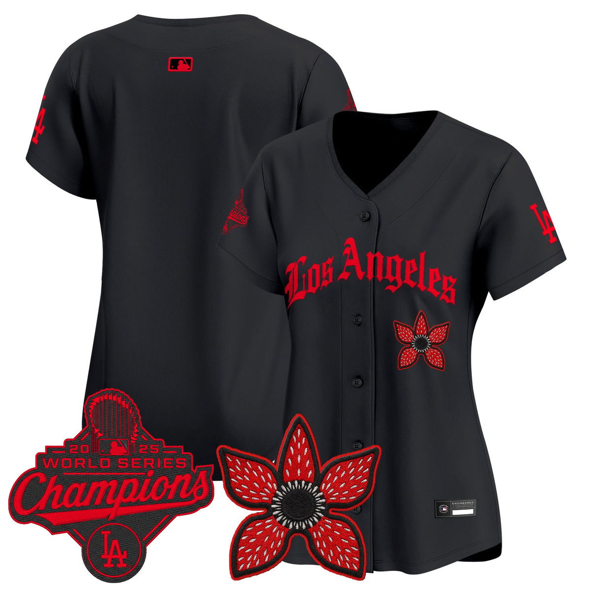 Dodgers 2025 World Series Champions x Stranger Things Vapor Premier Jersey - All Stitched
