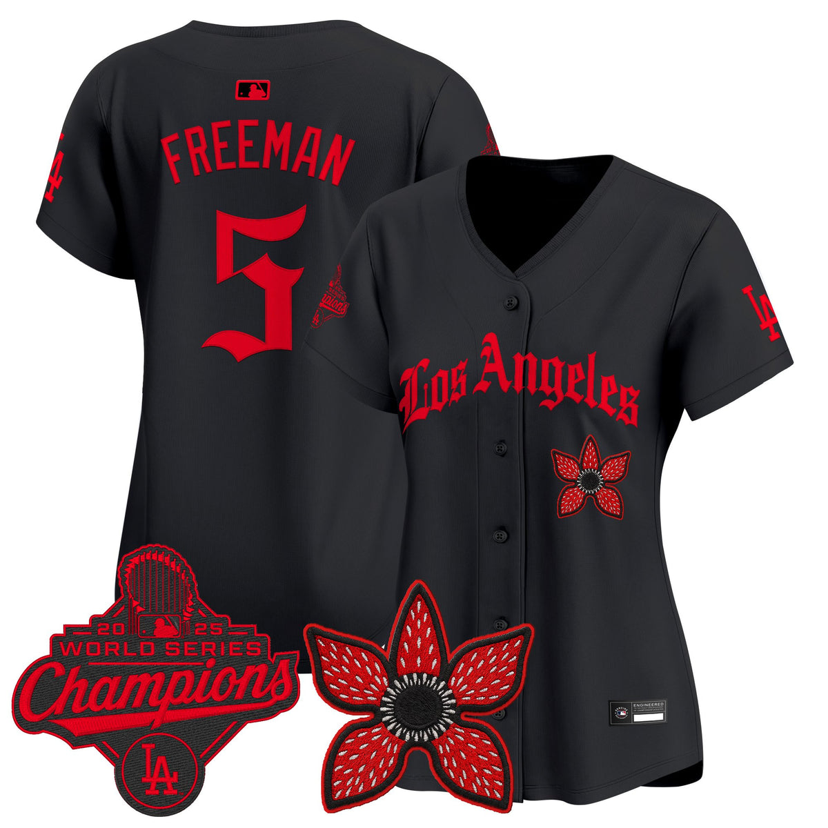 Dodgers 2025 World Series Champions x Stranger Things Vapor Premier Jersey - All Stitched