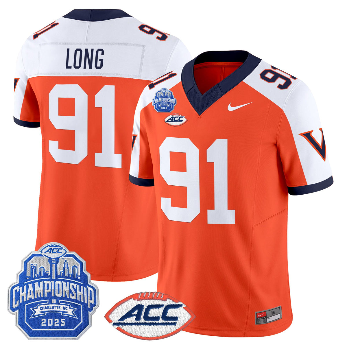 Men's Virginia Cavaliers 1995 Throwbacks Vapor Limited Jersey - 2025 ACC Championship Patch - All Stitched