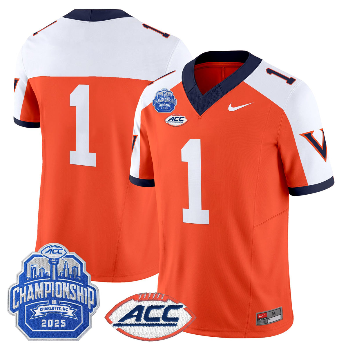 Men's Virginia Cavaliers 1995 Throwbacks Vapor Limited Jersey - 2025 ACC Championship Patch - All Stitched