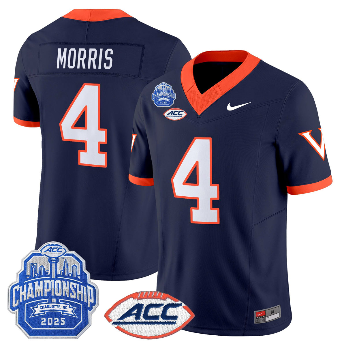 Men's Virginia Cavaliers 1995 Throwbacks Vapor Limited Jersey - 2025 ACC Championship Patch - All Stitched