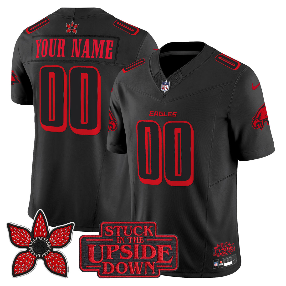 Philadelphia Eagles 'Stranger Things Edition' Vapor Limited Custom Jersey - All Stitched