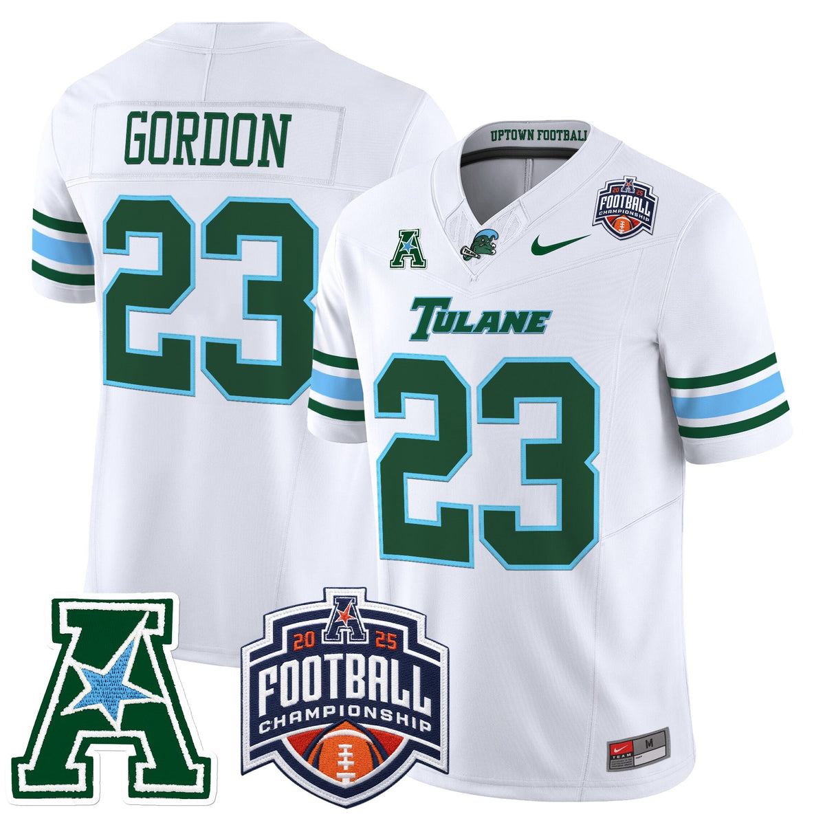 Men's Tulane Green Wave 2025 AAC Championship Vapor Limited Jersey - All Stitched