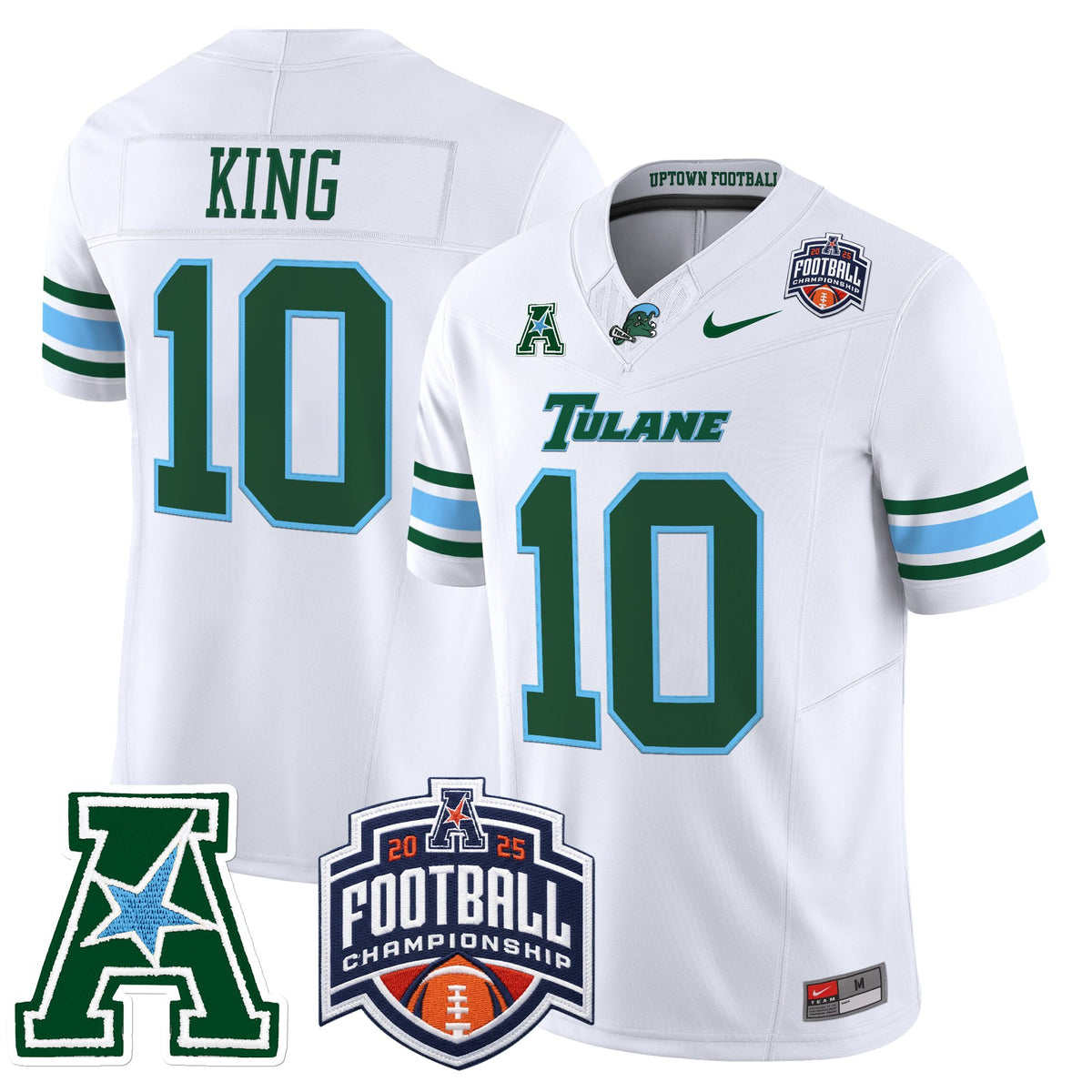 Men's Tulane Green Wave 2025 AAC Championship Vapor Limited Jersey - All Stitched