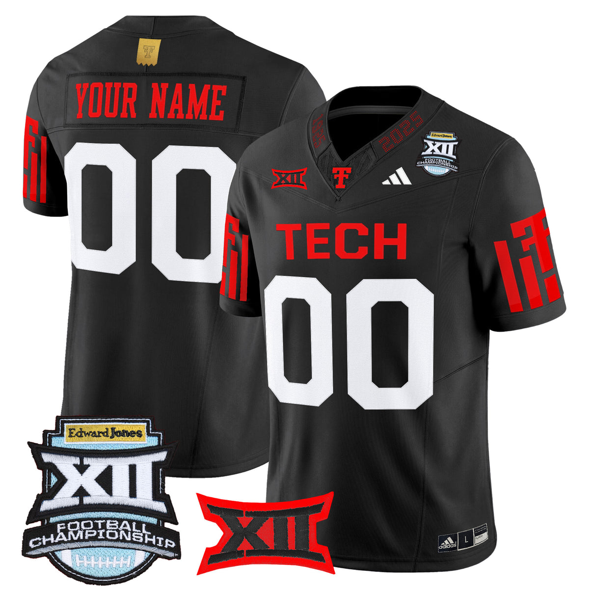 Texas Tech Red Raiders 2025 Big 12 Championship Vapor Limited Custom Jersey - All Stitched