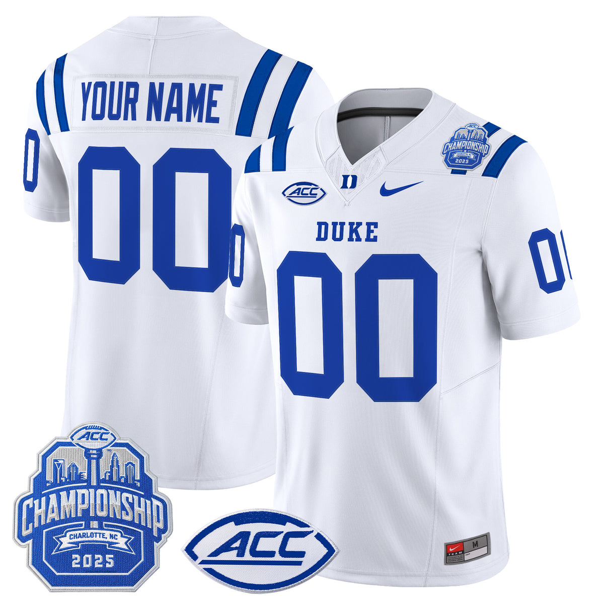 Duke Blue Devils 2025 ACC Championship Vapor Limited Custom Jersey - All Stitched