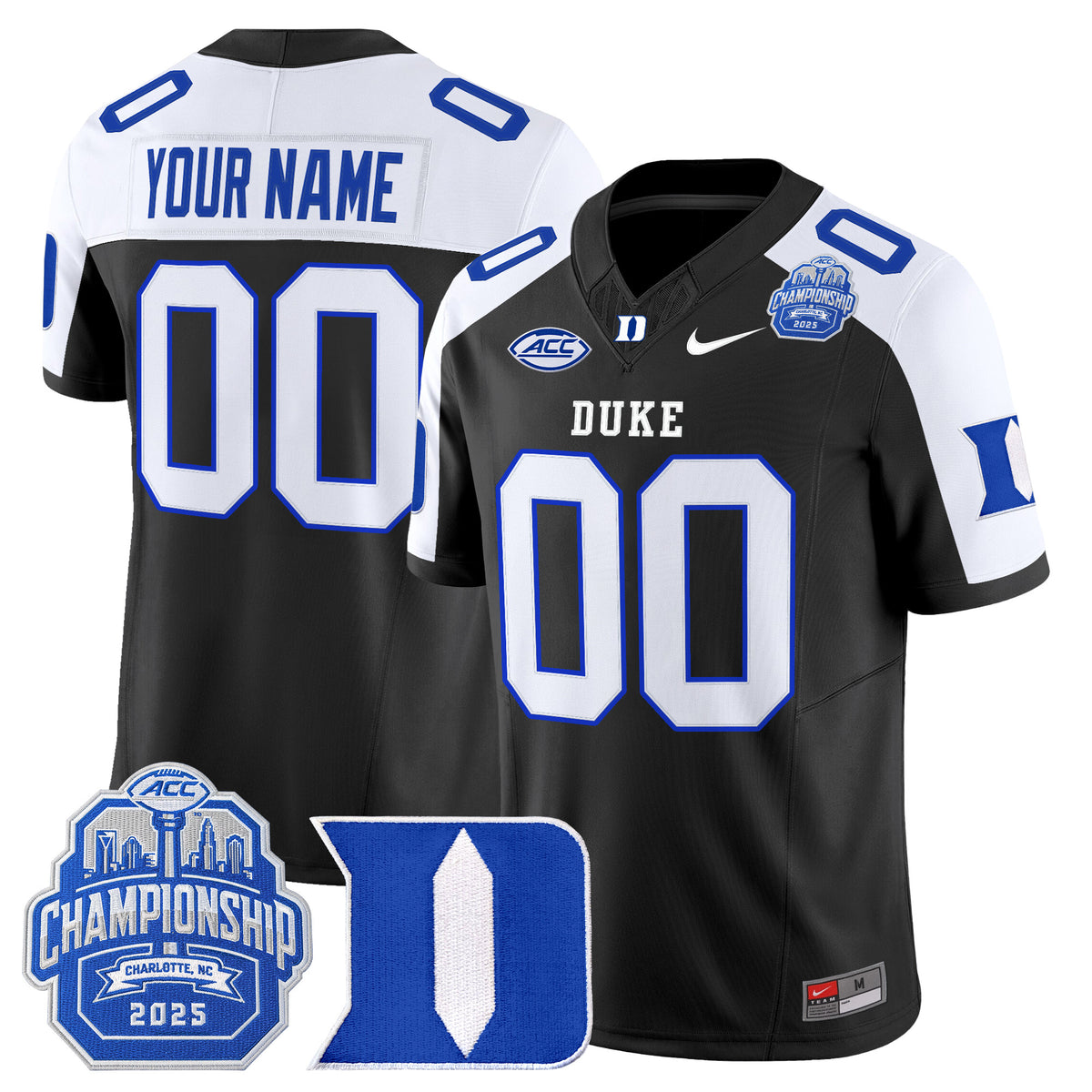 Duke Blue Devils 2025 ACC Championship Vapor Limited Custom Jersey - All Stitched