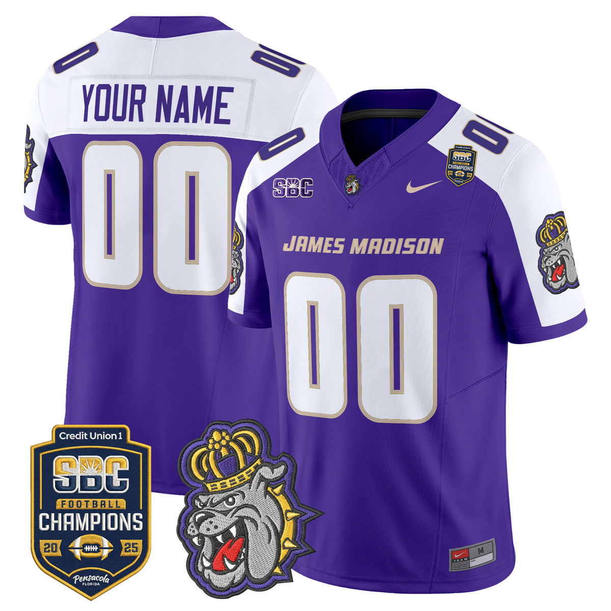 James Madison Dukes 2025 SBC Champions Vapor Limited Custom Jersey - All Stitched
