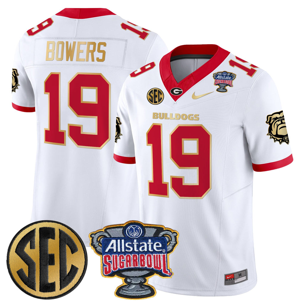 Men's Georgia Bulldogs Sugar Bowl Patch Vapor Limited Jersey - All Stitched