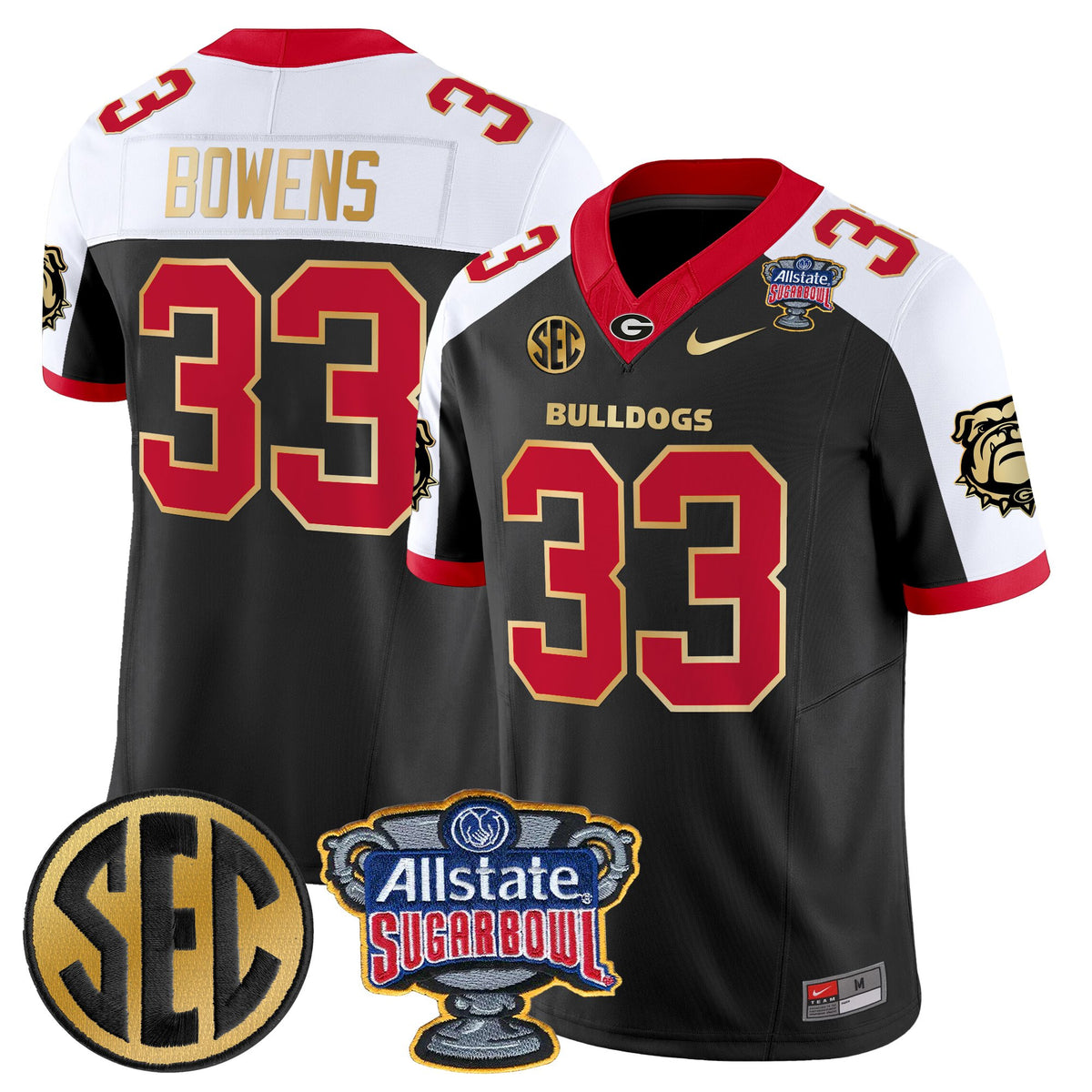Men's Georgia Bulldogs Sugar Bowl Patch Vapor Limited Jersey - All Stitched