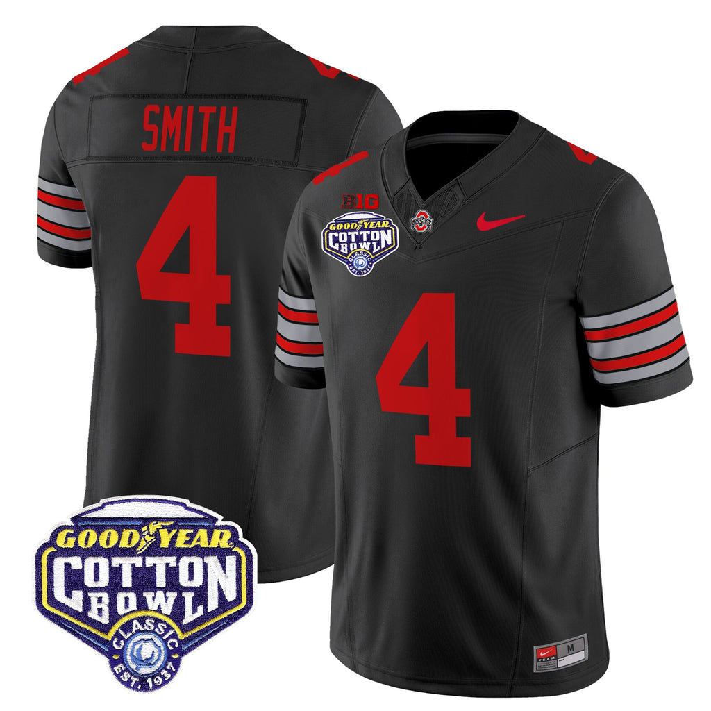 Men's Ohio State Buckeyes 'Heritage Stripe' Vapor Limited Jersey - 2025 Cotton Bowl Patch - All Stitched