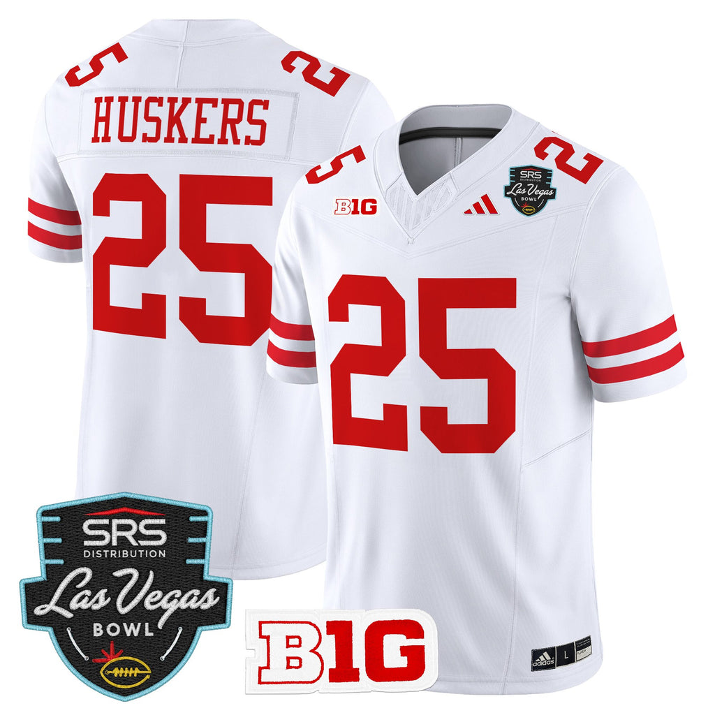 Men's Nebraska Cornhuskers 2025 Las Vegas Bowl Vapor Limited Jersey - All Stitched