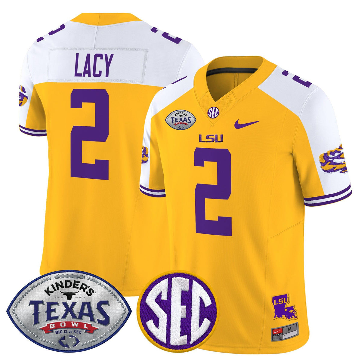 Men's LSU Tigers 2025 Texas Bowl Vapor Limited Jersey - All Stitched