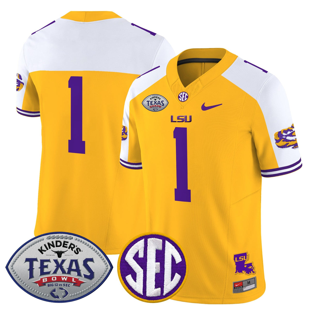 Men's LSU Tigers 2025 Texas Bowl Vapor Limited Jersey - All Stitched