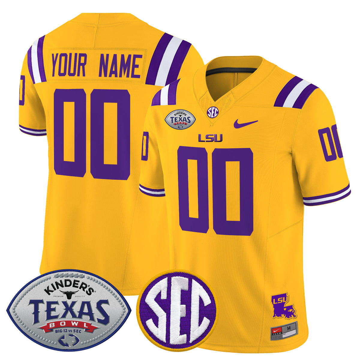 LSU Tigers 2025 Texas Bowl Vapor Limited Custom Jersey - All Stitched