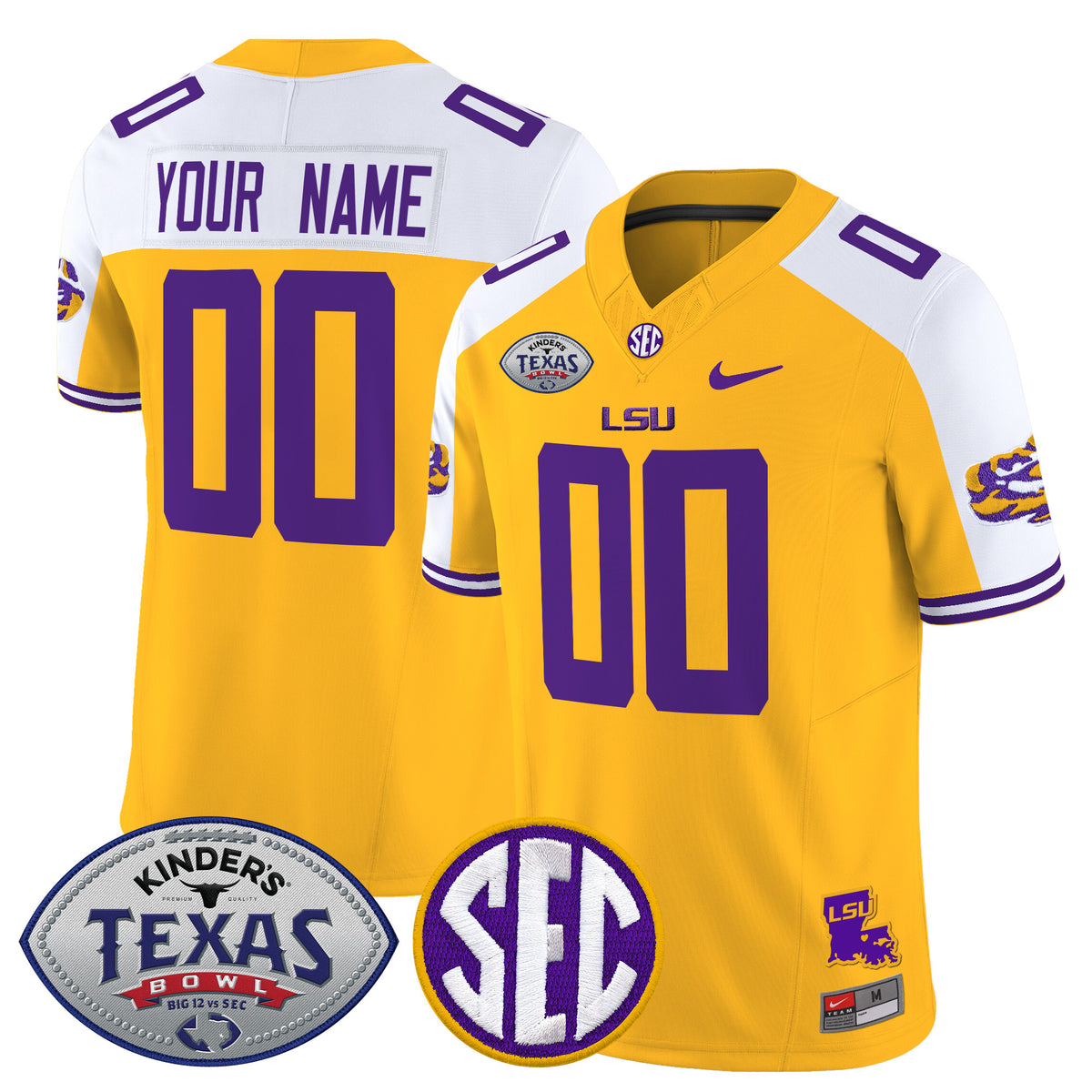 LSU Tigers 2025 Texas Bowl Vapor Limited Custom Jersey - All Stitched