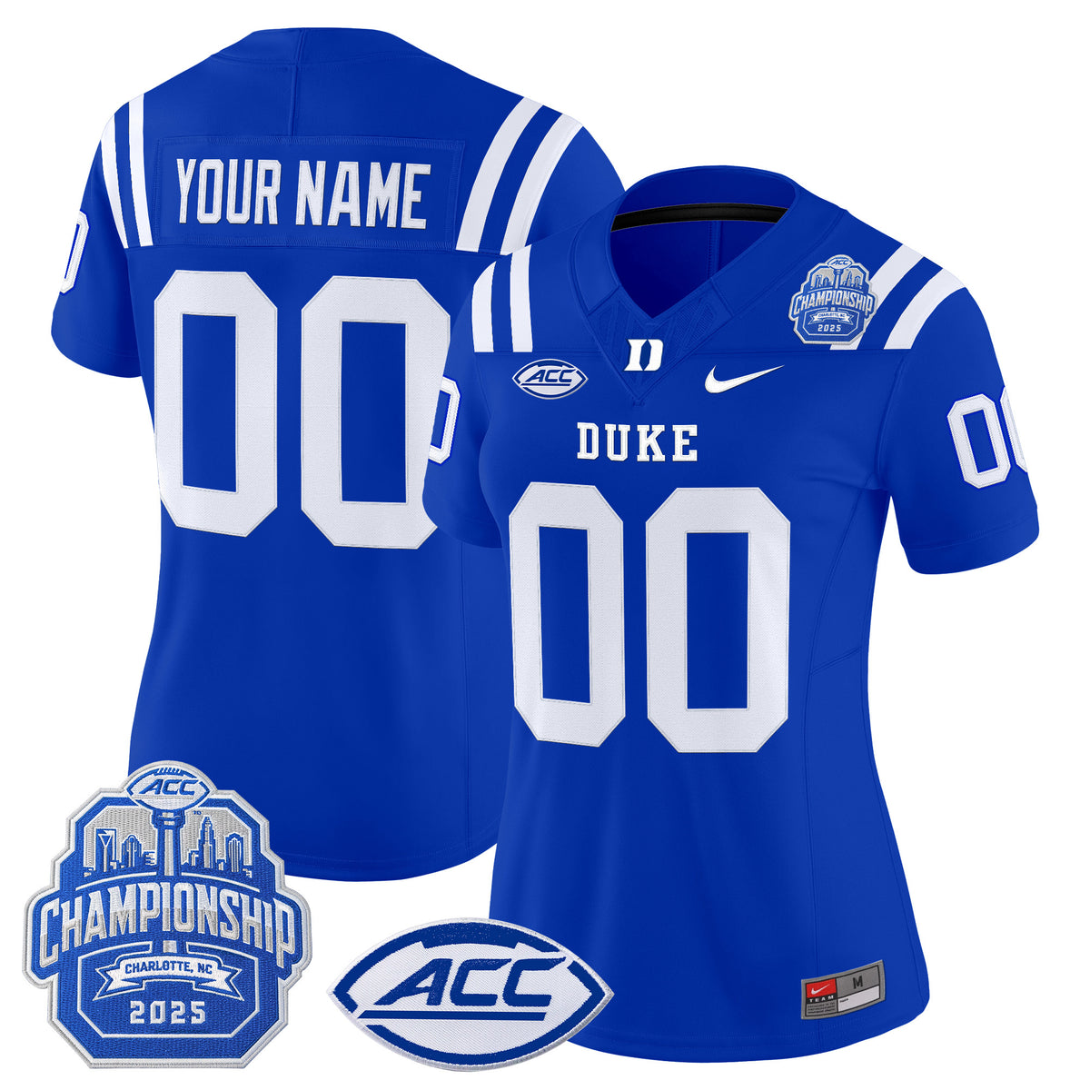 Duke Blue Devils 2025 ACC Championship Vapor Limited Custom Jersey - All Stitched
