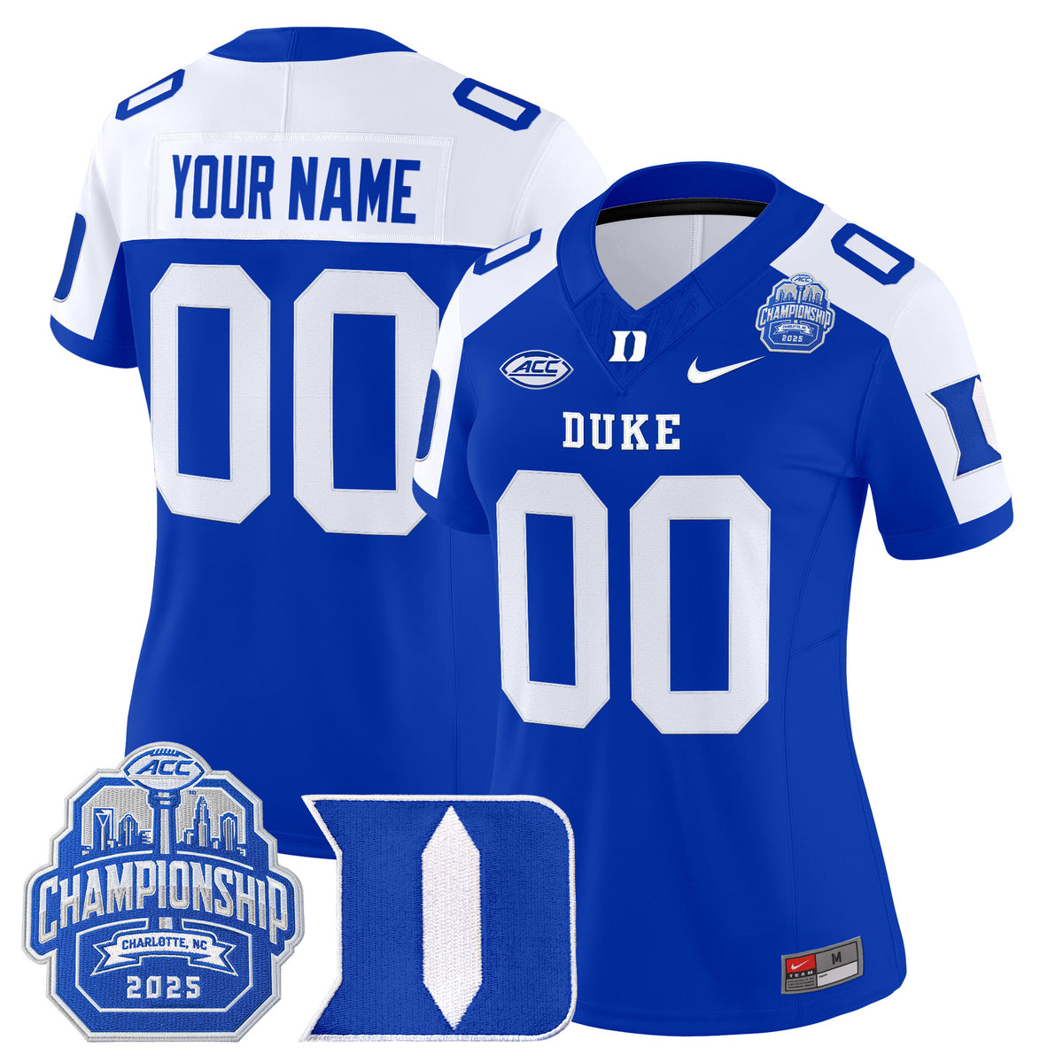Duke Blue Devils 2025 ACC Championship Vapor Limited Custom Jersey - All Stitched
