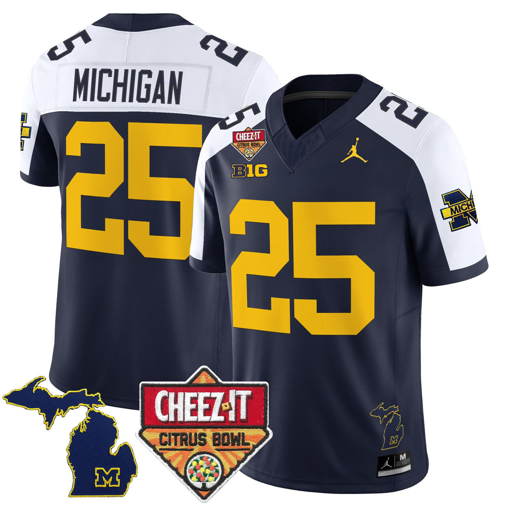 Men's Michigan Wolverines 2025 Cheez-It Citrus Bowl Vapor Limited Jersey - All Stitched
