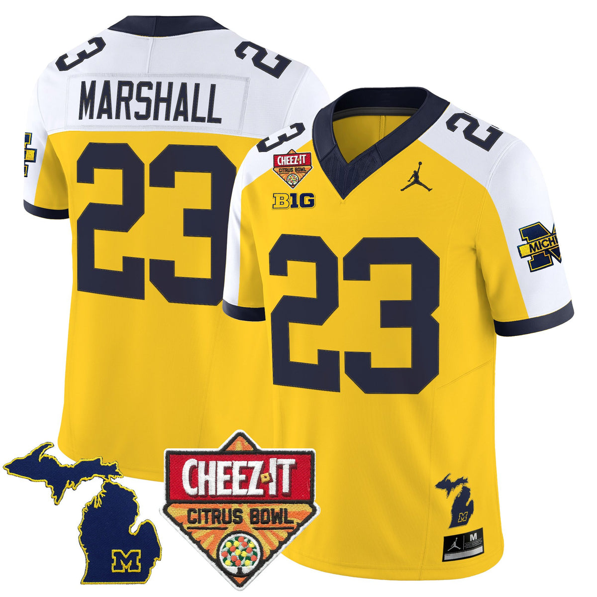 Men's Michigan Wolverines 2025 Cheez-It Citrus Bowl Vapor Limited Jersey - All Stitched