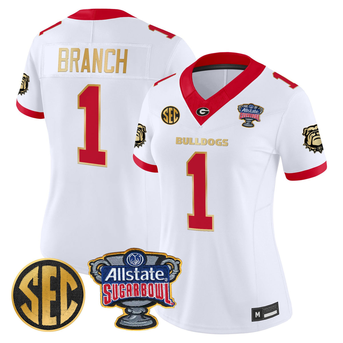 Women's Georgia Bulldogs Sugar Bowl Patch Vapor Limited Jersey - All Stitched