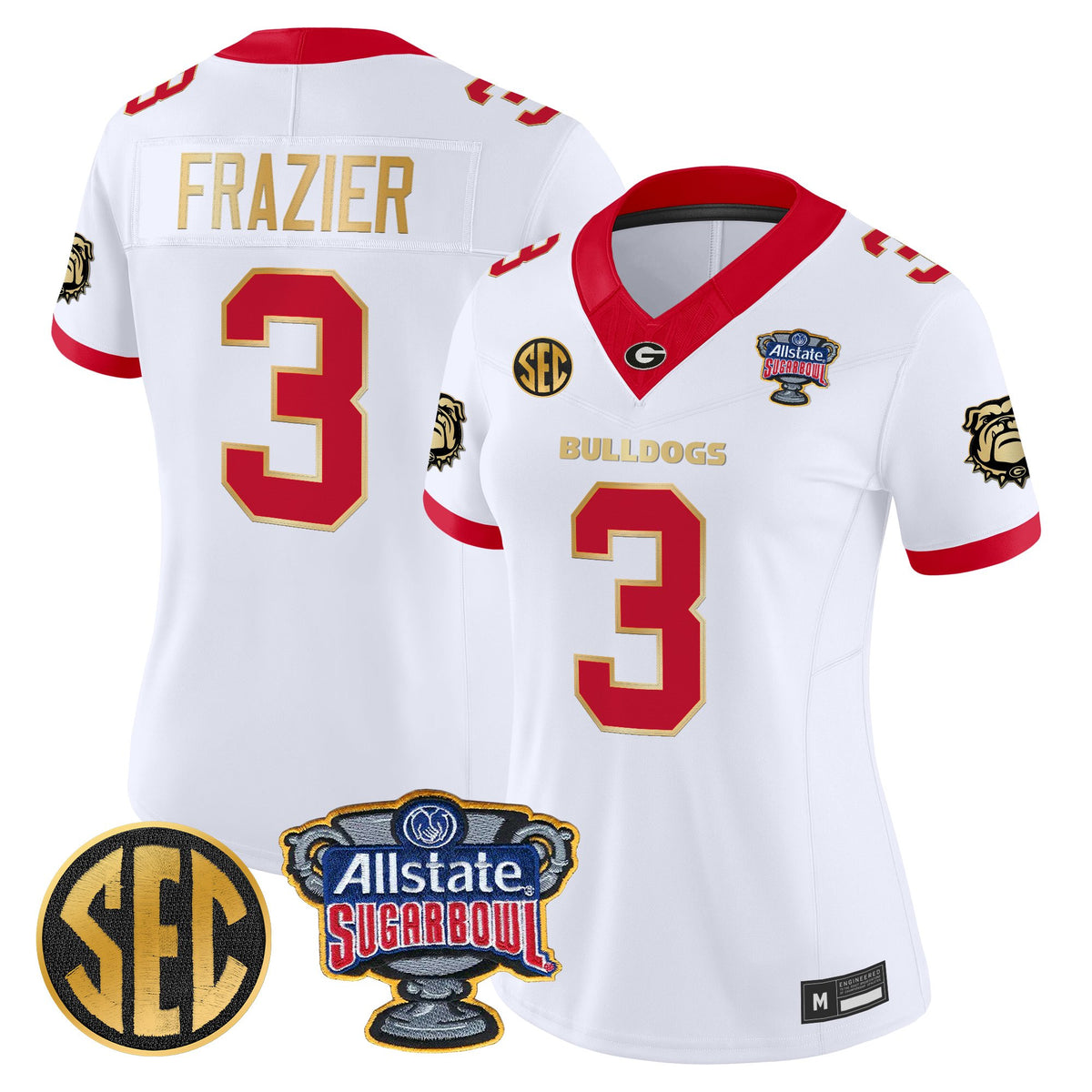 Women's Georgia Bulldogs Sugar Bowl Patch Vapor Limited Jersey - All Stitched