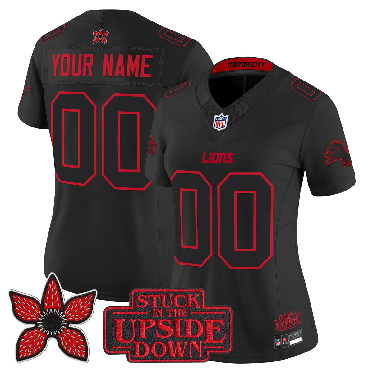 Detroit Lions 'Stranger Things Edition' Vapor Limited Custom Jersey - All Stitched