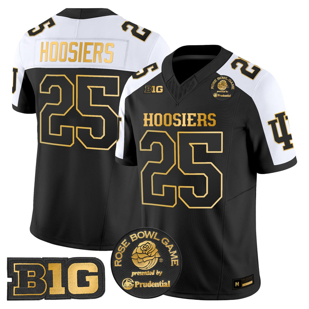 Men's Indiana Hoosiers 2025 Rose Bowl Gold Vapor Limited Jersey - All Stitched
