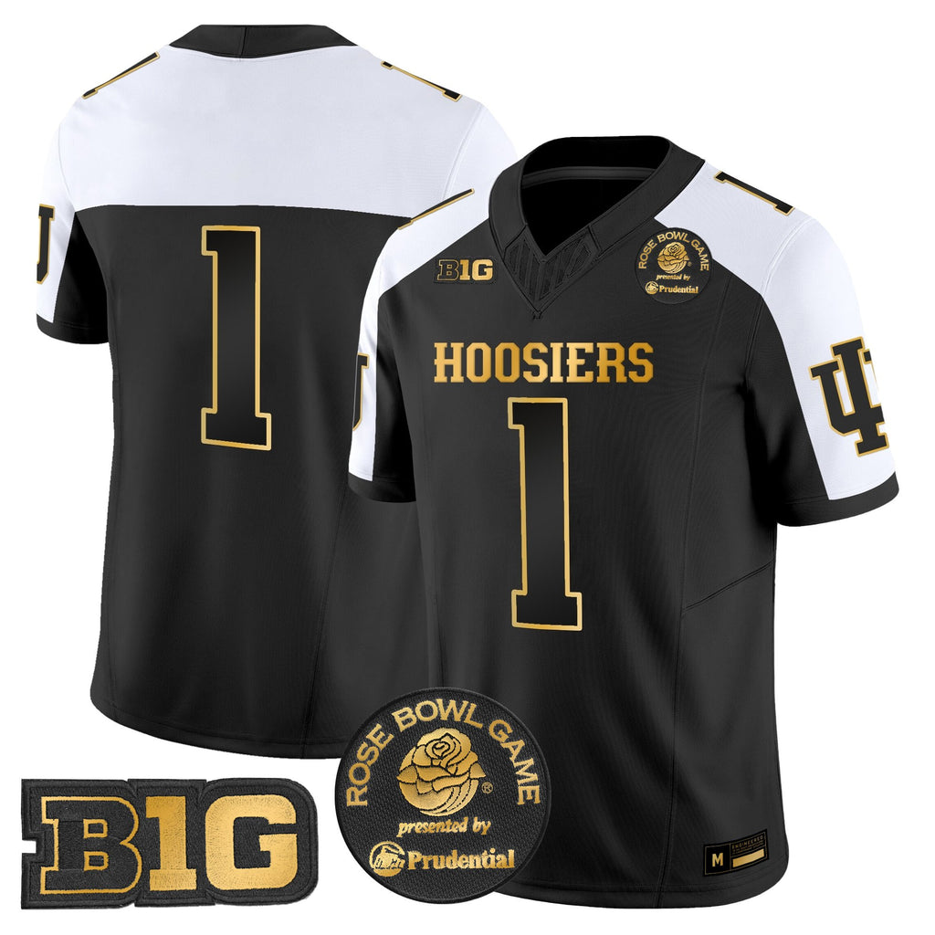Men's Indiana Hoosiers 2025 Rose Bowl Gold Vapor Limited Jersey - All Stitched