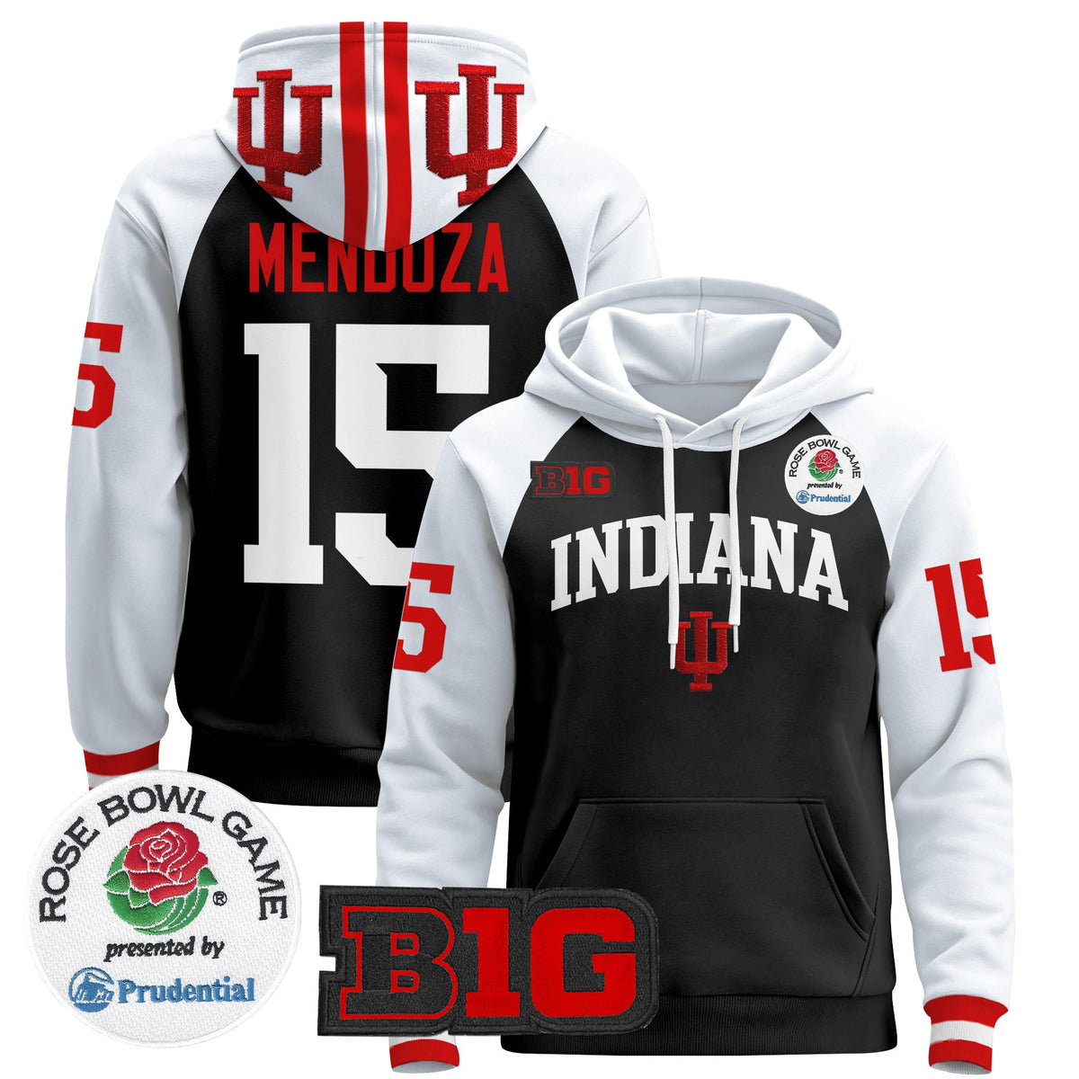 Men's Indiana Hoosiers 2025 Rose Bowl Premium Pullover Hoodie - All Stitched