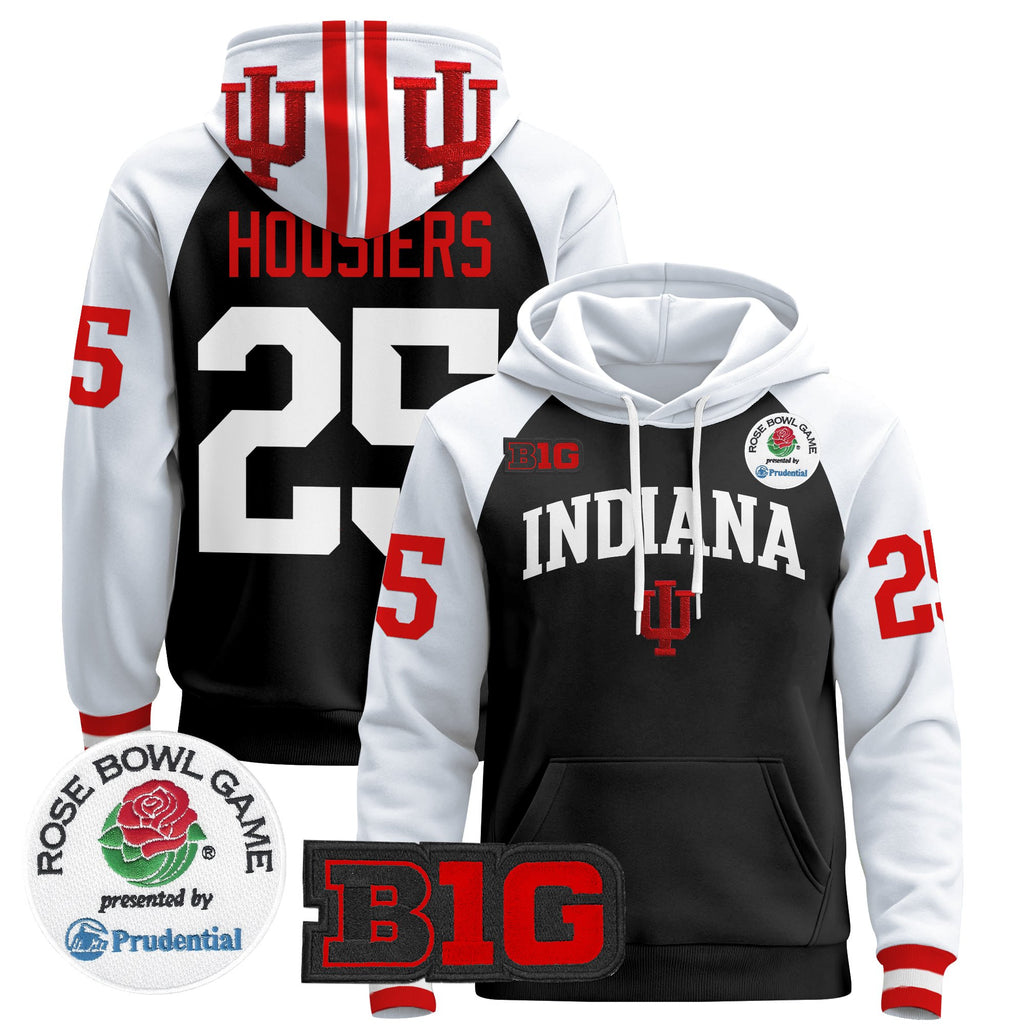 Men's Indiana Hoosiers 2025 Rose Bowl Premium Pullover Hoodie - All Stitched