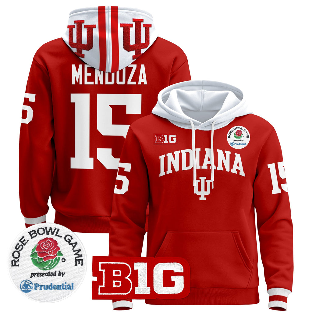 Men's Indiana Hoosiers 2025 Rose Bowl Premium Pullover Hoodie - All Stitched