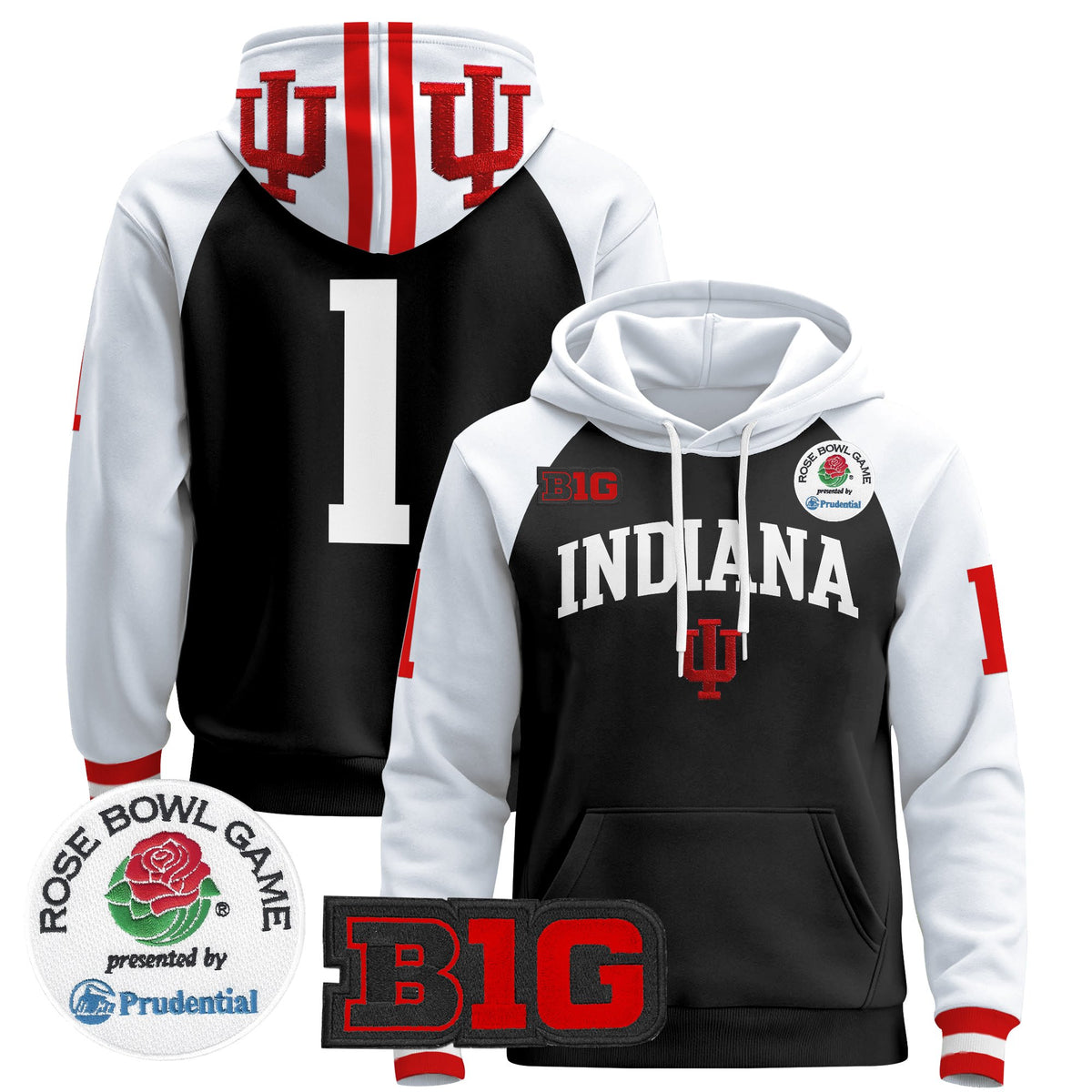 Men's Indiana Hoosiers 2025 Rose Bowl Premium Pullover Hoodie - All Stitched