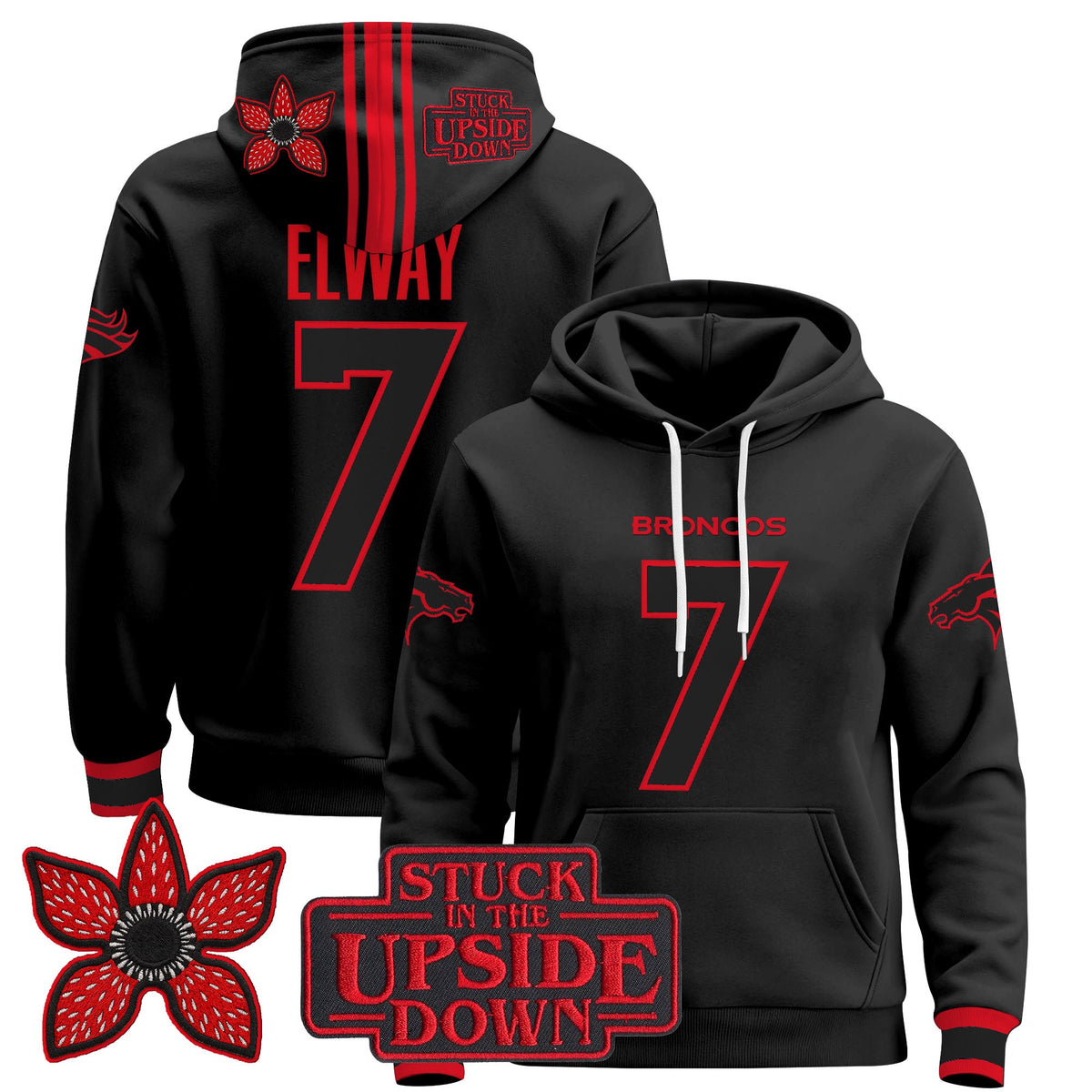 Denver Broncos 'Stranger Things Edition' Premium Pullover Hoodie - All Stitched